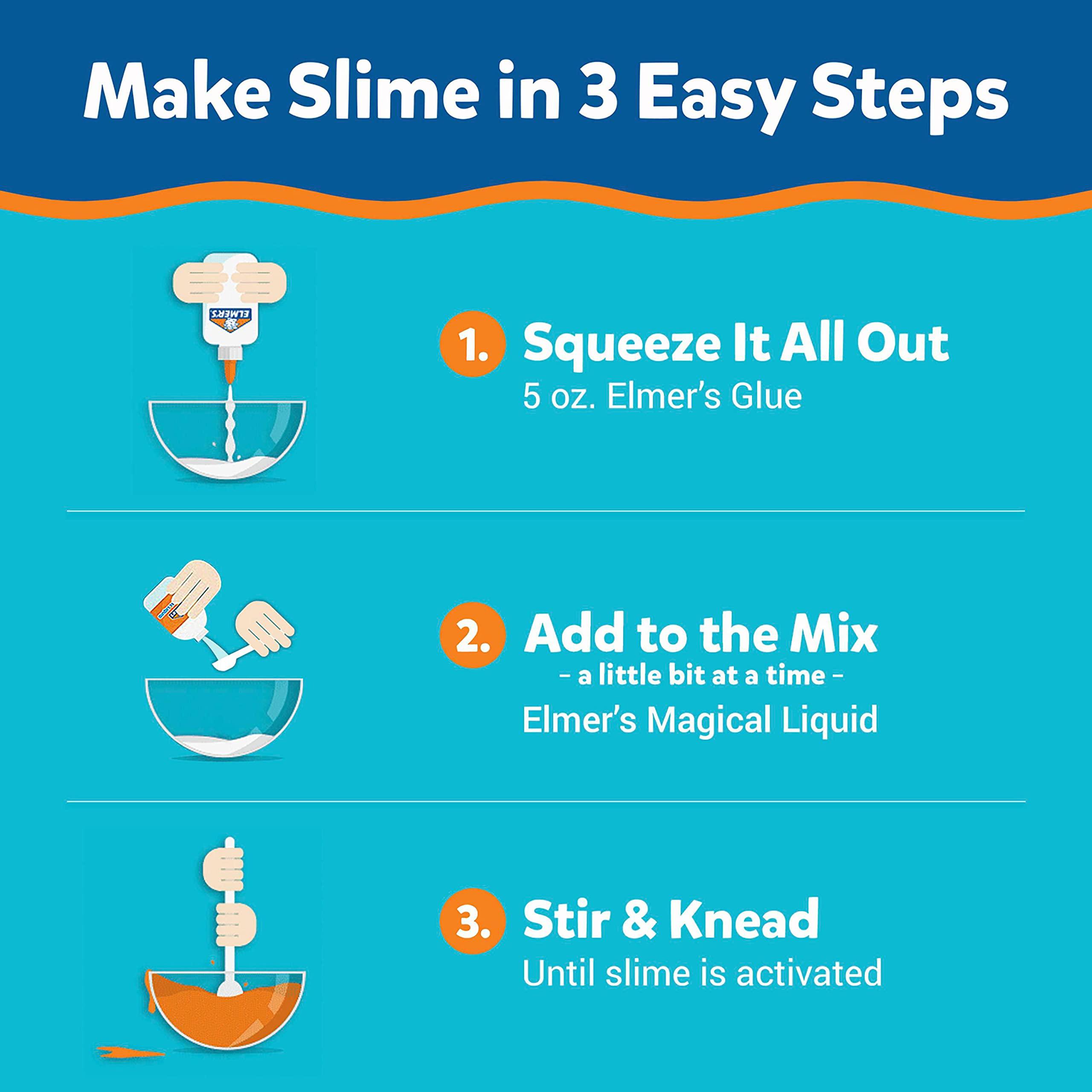 elmer's celebration slime kit | slime supplies include assorted magical liquid slime activators and assorted liquid glues, 10