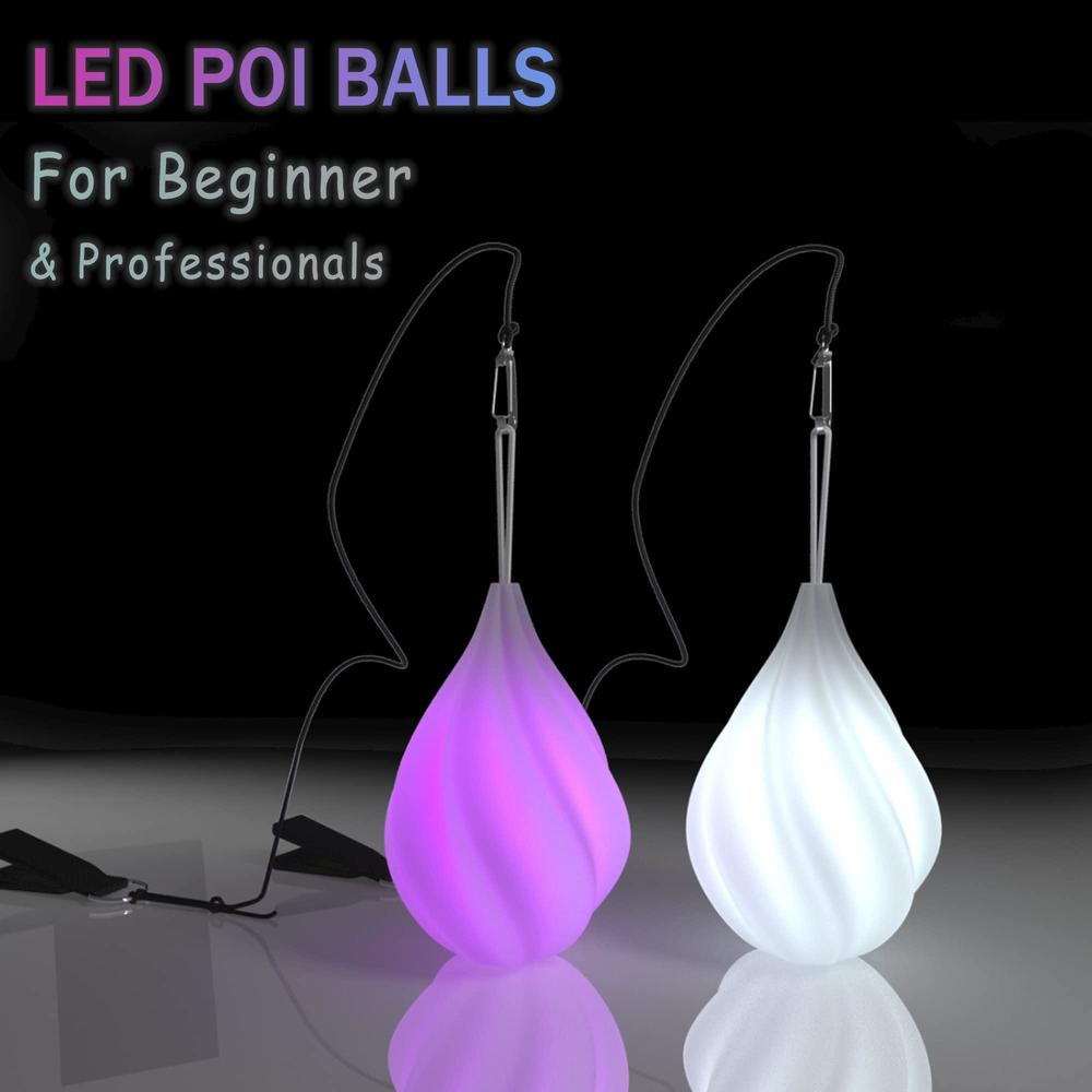 POITOI led poi balls glow balls soft glow poi balls for beginners and professionals rainbow fade and high strobe spinning led glow t