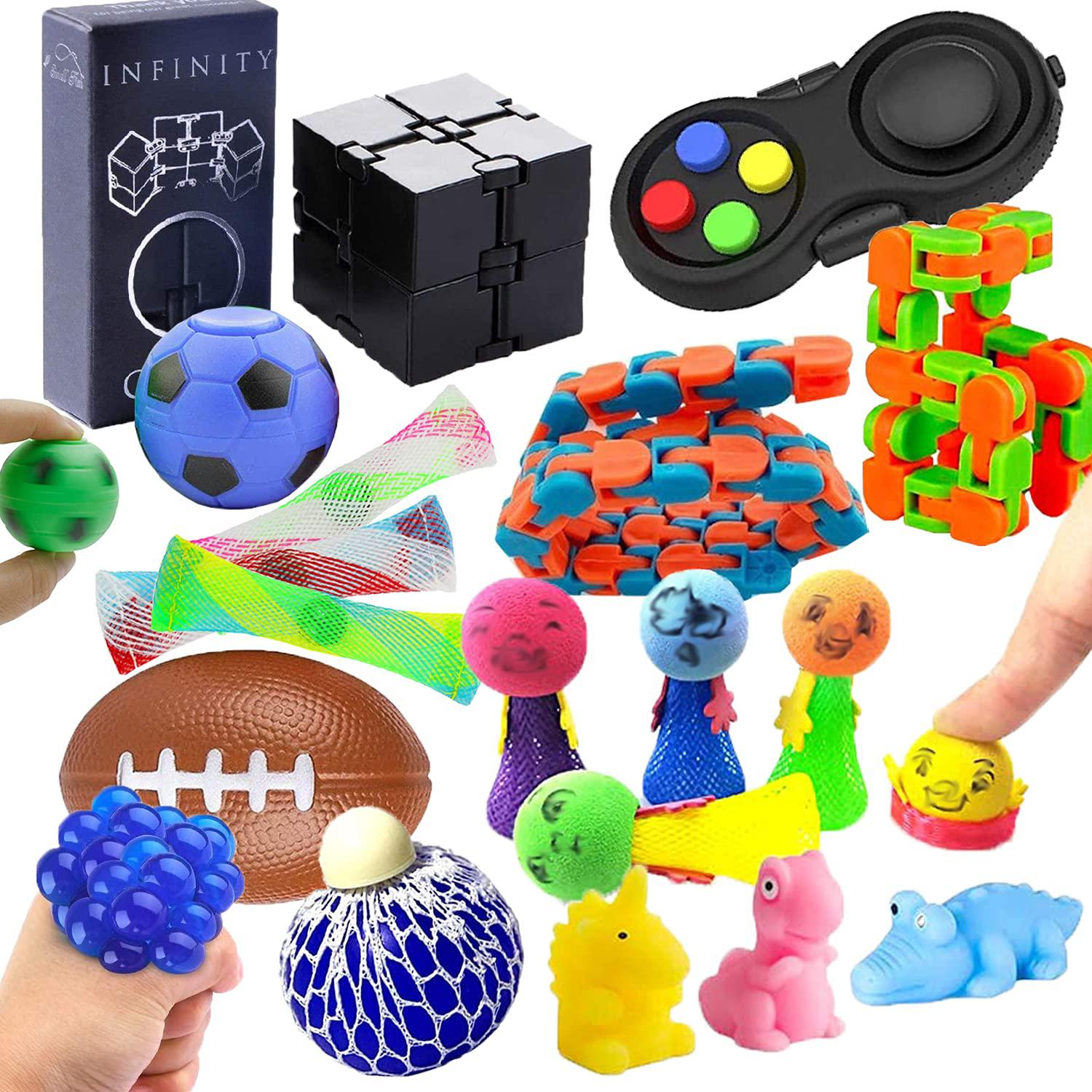 effektiv Smuk Hjelm Bestkiy 14 pieces sensory fidget toys set include infinity cube fidget pad  stress balls mesh marble toy for adhd add anxiety autism k