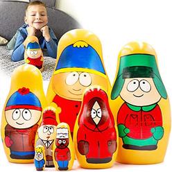 AEVVV south park nesting dolls set of 7 pcs - russian dolls with animated sitcom south park figures - wooden south park toys - sout