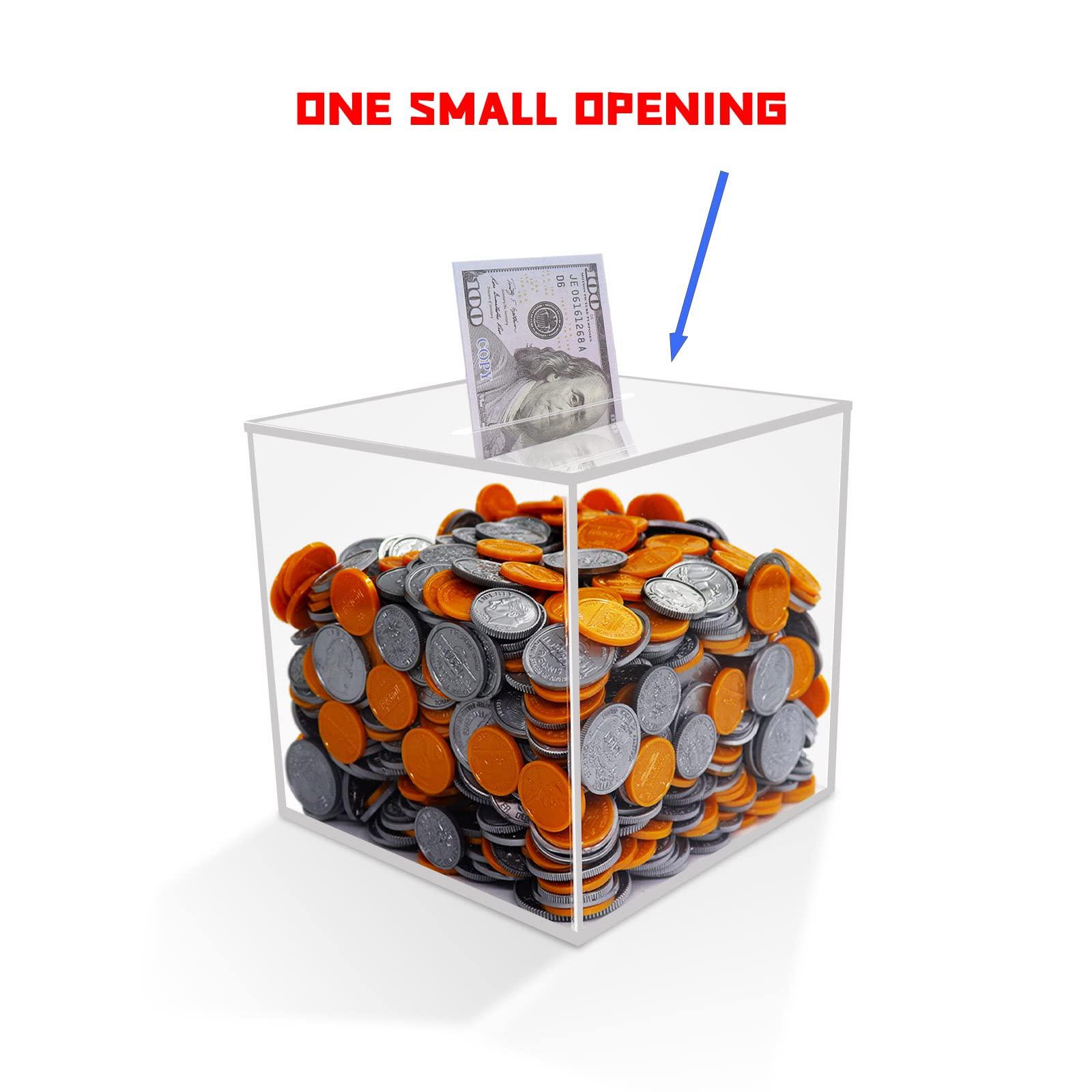 yamahiko clear piggy bank for adults, must break to access savings clear  acrylic piggy bank money