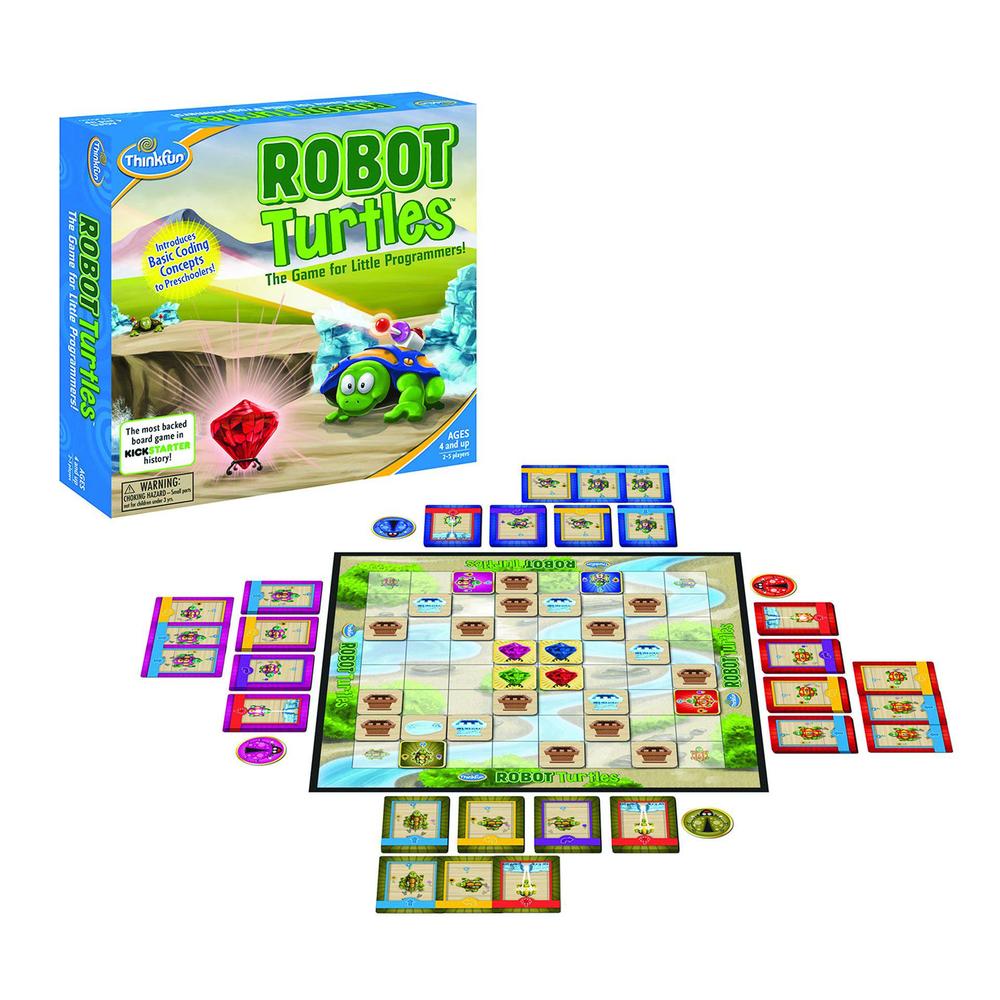 think fun robot turtles stem toy and coding board game for preschoolers - made famous on kickstarter, teaches programming pri