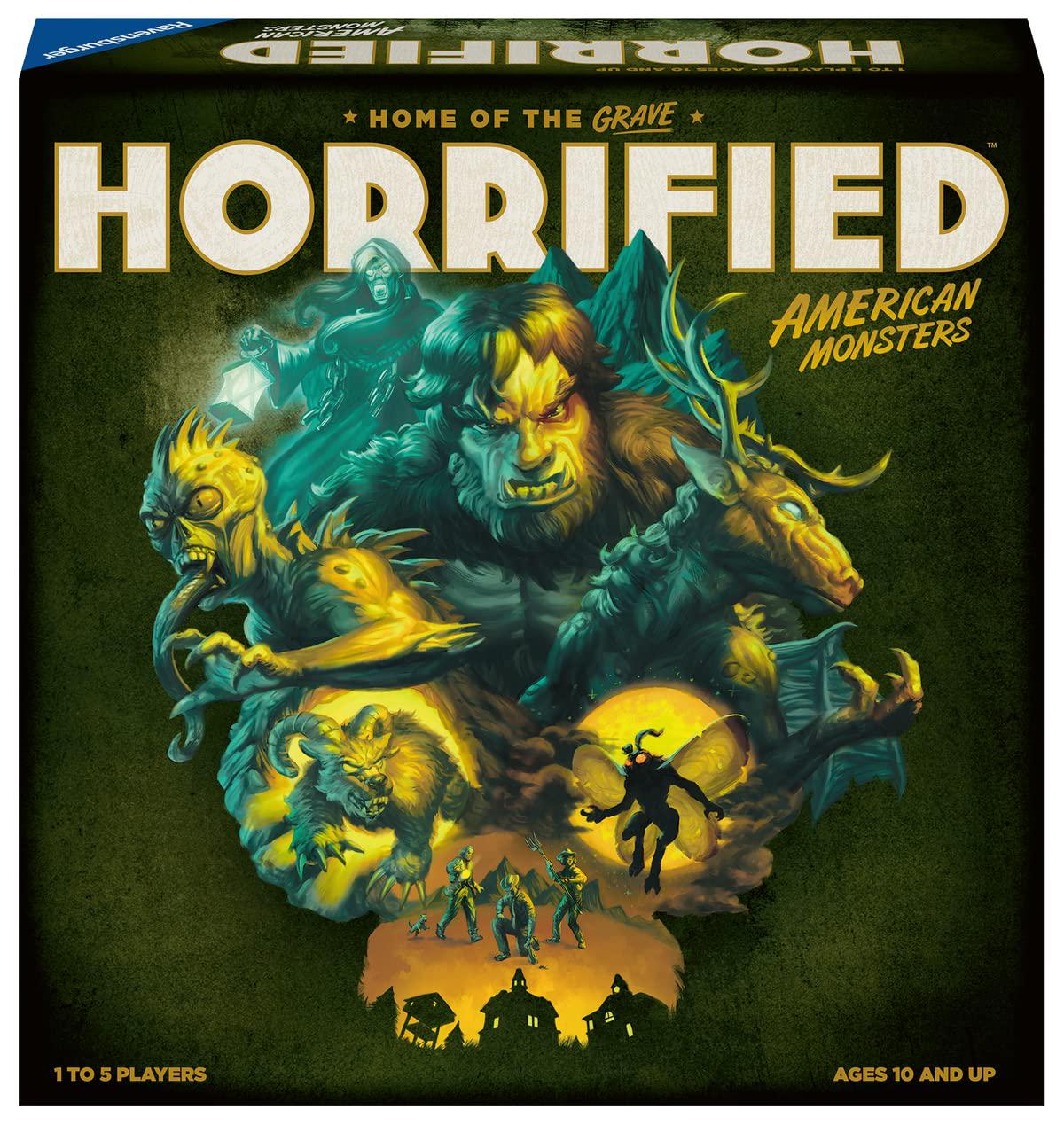 ravensburger horrified: american monsters strategy board game for ages 10 & up