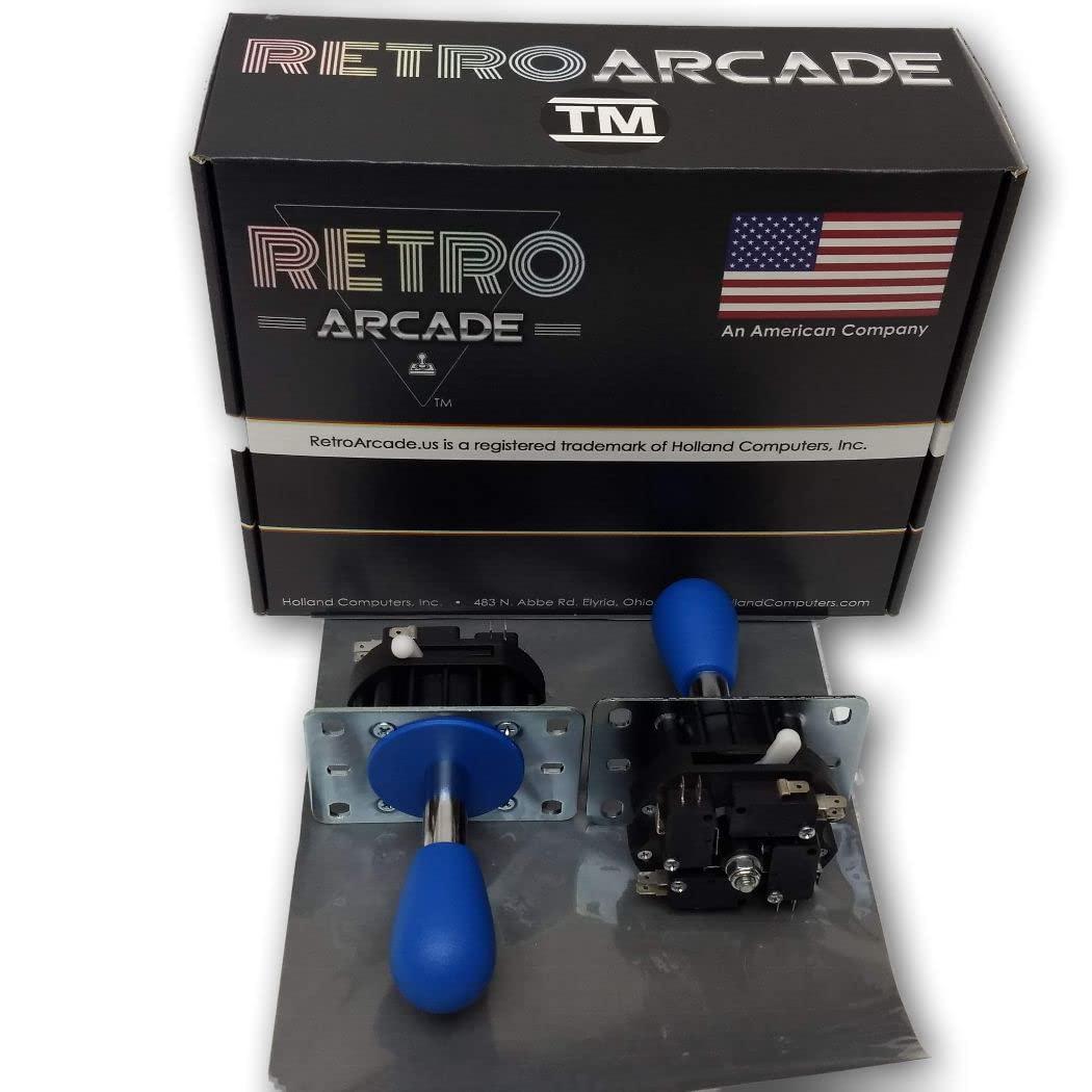 RetroArcade.us mag-stik arcade joystick manually switchable from 4 to 8 way (blue) magnetically centered