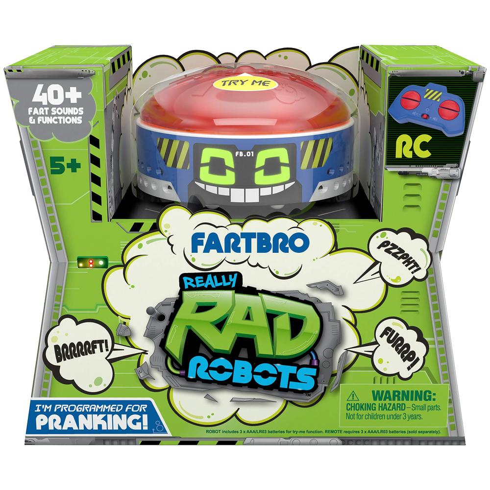really r.a.d. robots fartbro - electronic remote control farting robot - 40+ fart sounds and functions, the ultimate fart mac