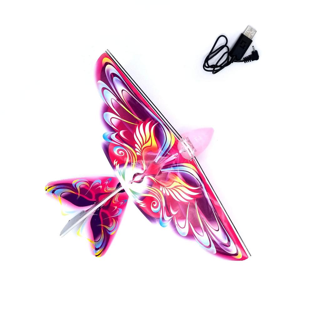 MukikiM self flying ebird pink butterfly - electronic flying bird drone toy. adjust the rudder to make the flapping wings bird fly fo