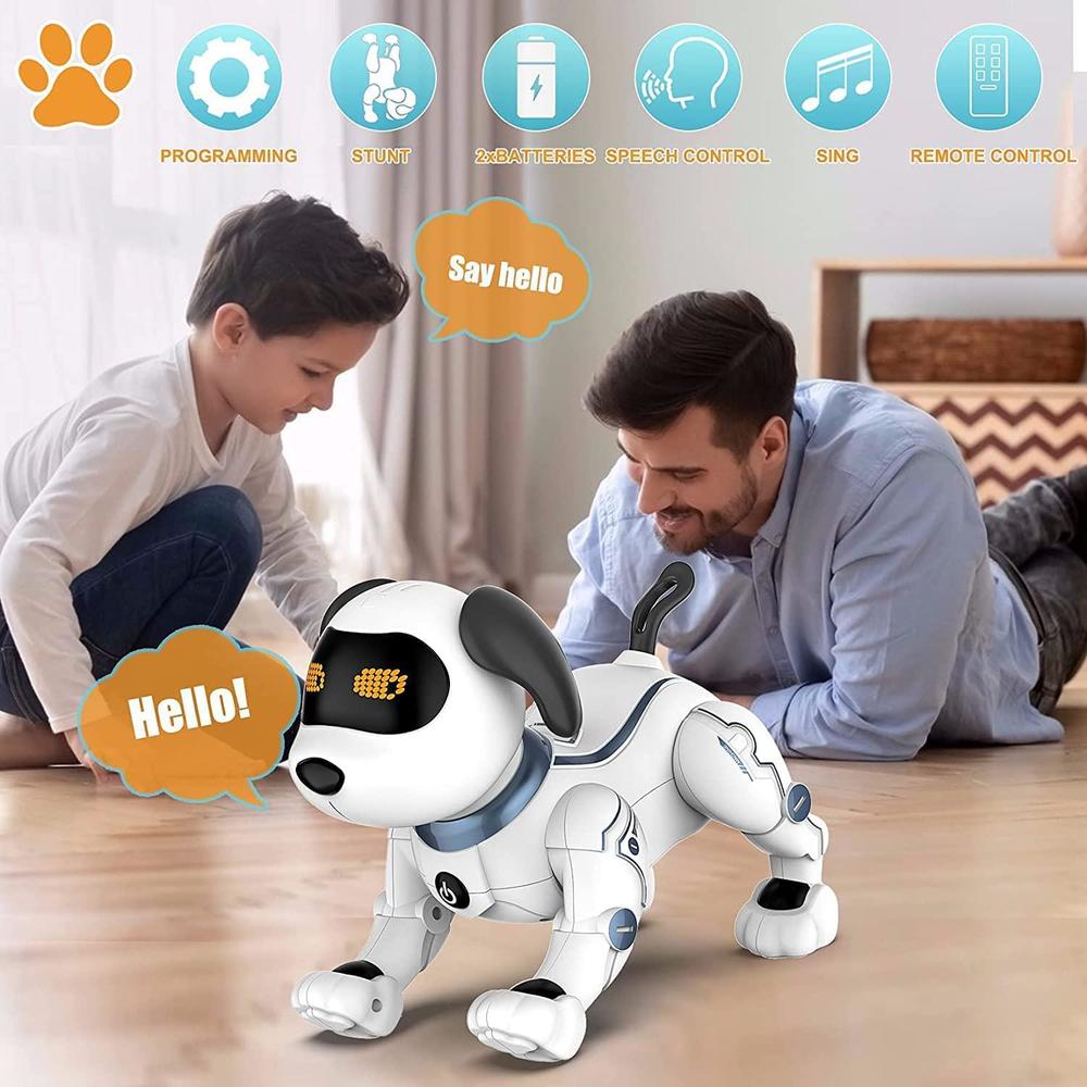 okk robot dog toy for kids, okk remote control robot toy dog and programmable toy robot, smart dancing walking rc robot puppy, in