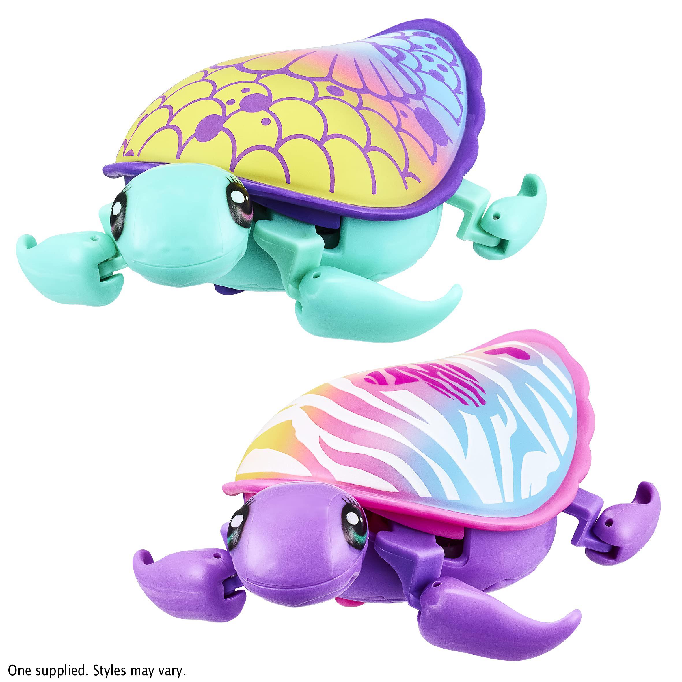 little live pets 26348 lil, s9 single pack-styles vary, interactive, animated electronic turtle, walking & swimming movement,