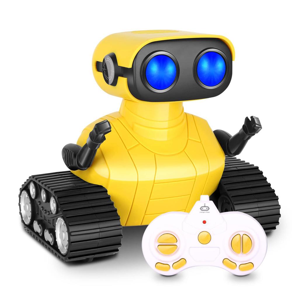 AOVIKOOD robot toy, remote control robot toy with music and led eyes, singing, dancing, rechargeable remote control robot, suitable fo