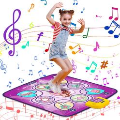 AIPIN Dance Mat Dance Mat Toy for Kids Ages 3-10,Musical Play Mats Pink Dance Mat with 5 Game Modes Including 3 Challenge Levels