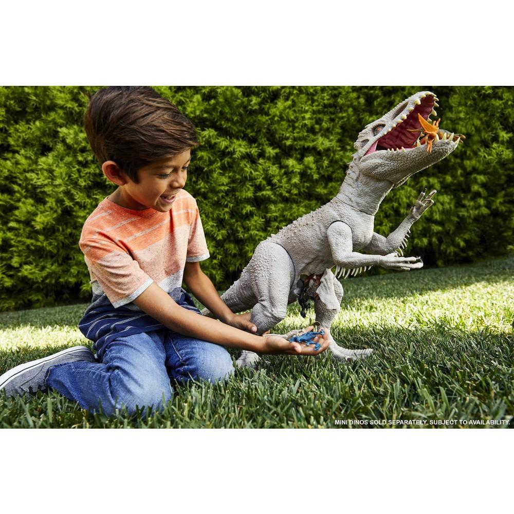 Jurassic World Toys jurassic world camp cretaceous large dinosaur toy, super colossal indominus rex action figure 3.5 feet long with eating featu