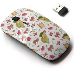 cjcbroes 2.4g wireless mouse with cute pattern design for all laptops and desktops with nano receiver - mouse blanket winter hat