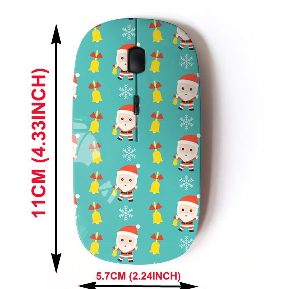 cjcbroes 2.4g wireless mouse with cute pattern design for all laptops and desktops with nano receiver - jingle bell santa christmas