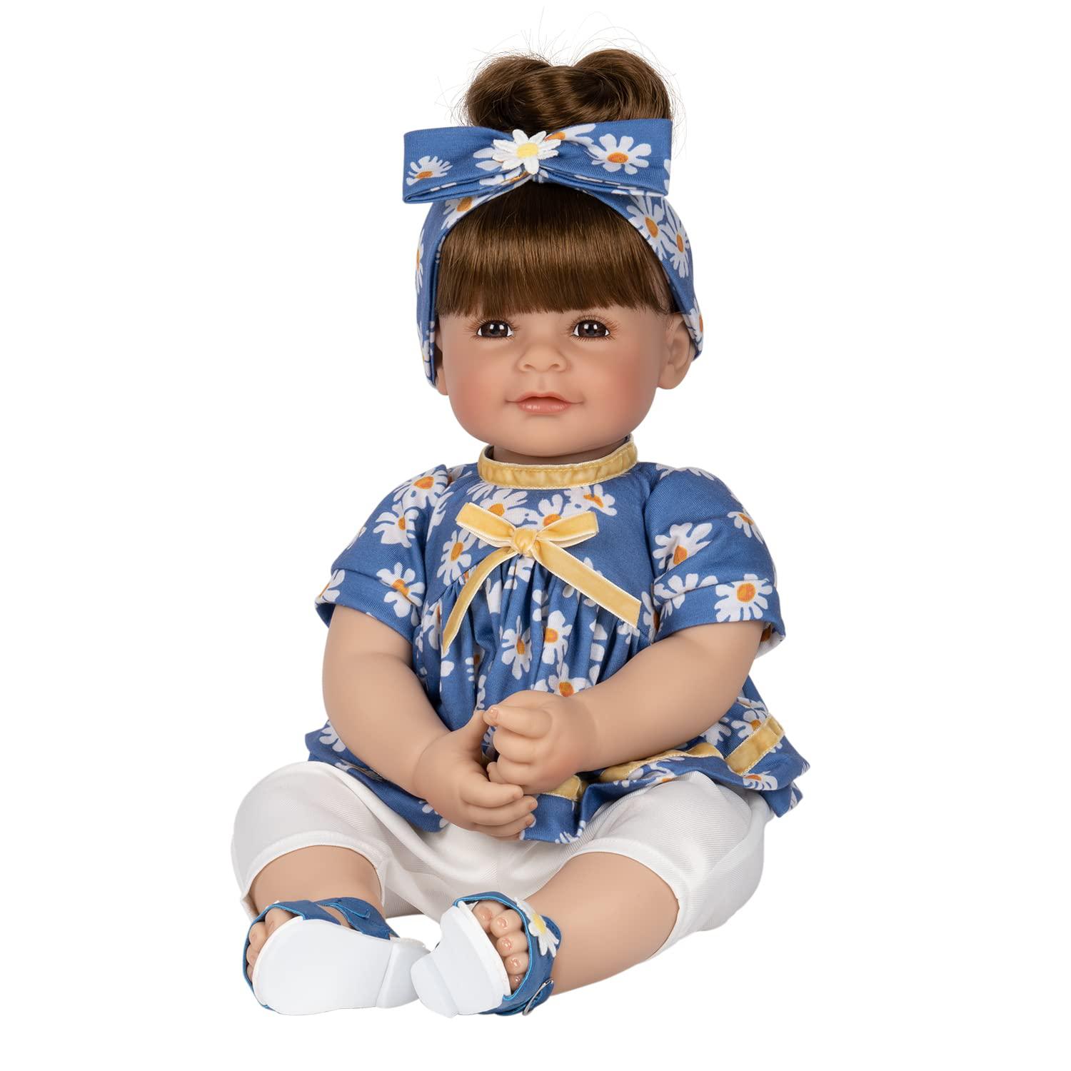 Adora Dolls adora realistic baby doll - toddler time doll - summer lovin, 20 inch, soft cuddleme vinyl, brown hair/brown eyes
