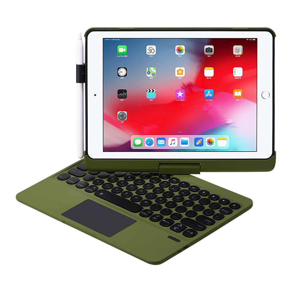 ini ipad keyboard case for 10.2 2021 9th 2020 8th 2019 7th, ipad air 10.5 2019, ipad pro 10.5 2017 - backlit - 360 rotatable 