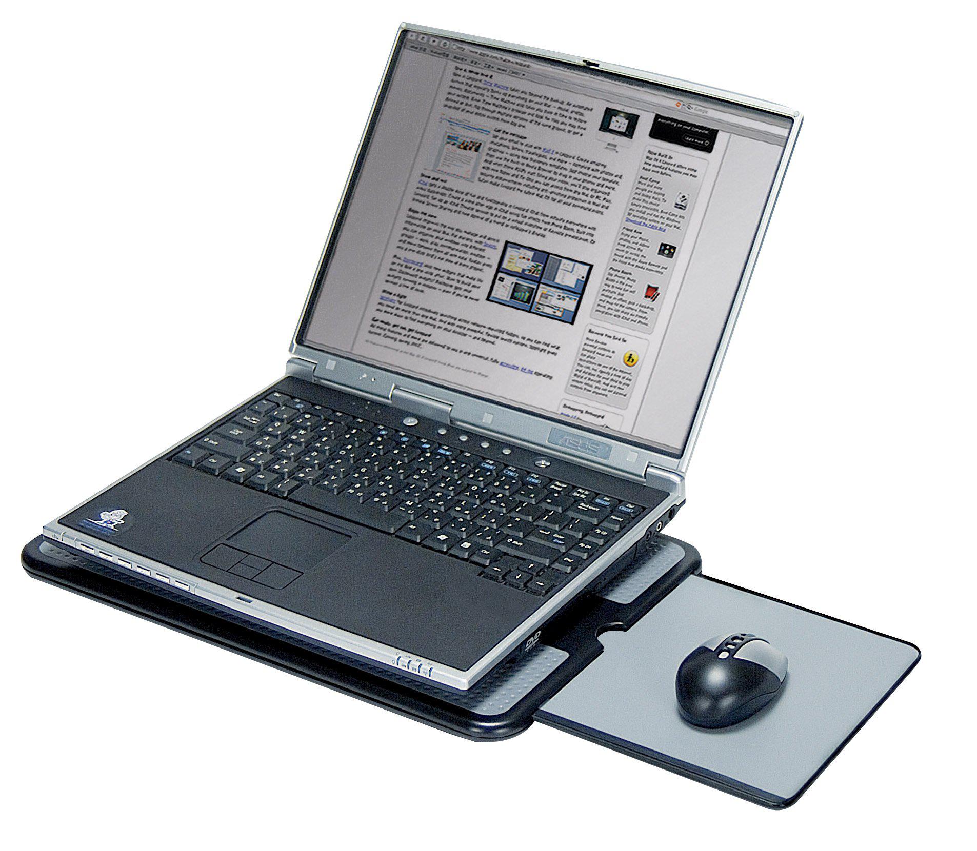 aidata laptop pad, portable lapdesk notebook stand with retractable mouse tray