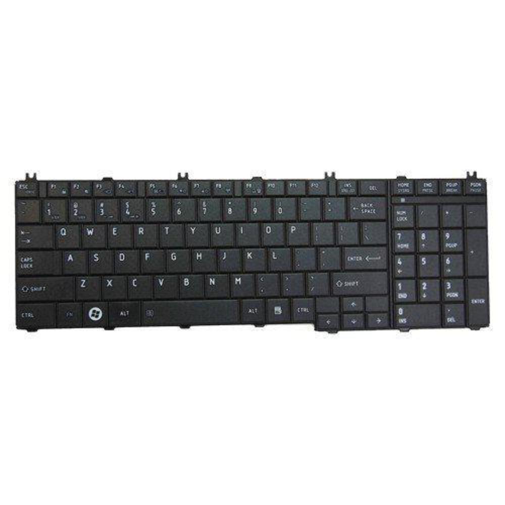 hqrp laptop keyboard compatible with toshiba satellite l655-s51122 / l655-s5114 / l655-s5115 / l655-s5117 notebook replacemen