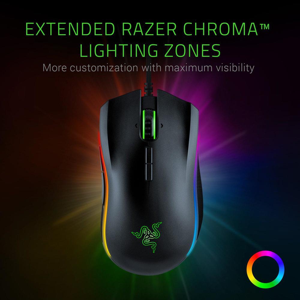 razer mamba elite wired gaming mouse: 16,000 dpi optical sensor - chroma rgb lighting - 9 programmable buttons - mechanical s