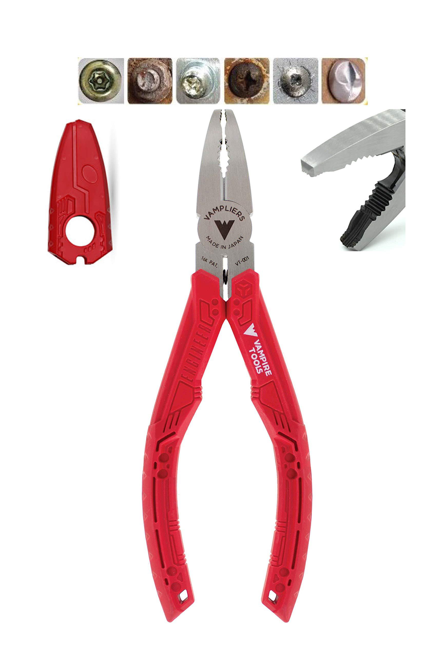 vampliers vt-001 best made pliers, patented multi-purpose screw extraction pliers remove damage/rusted/security/specialty/tor
