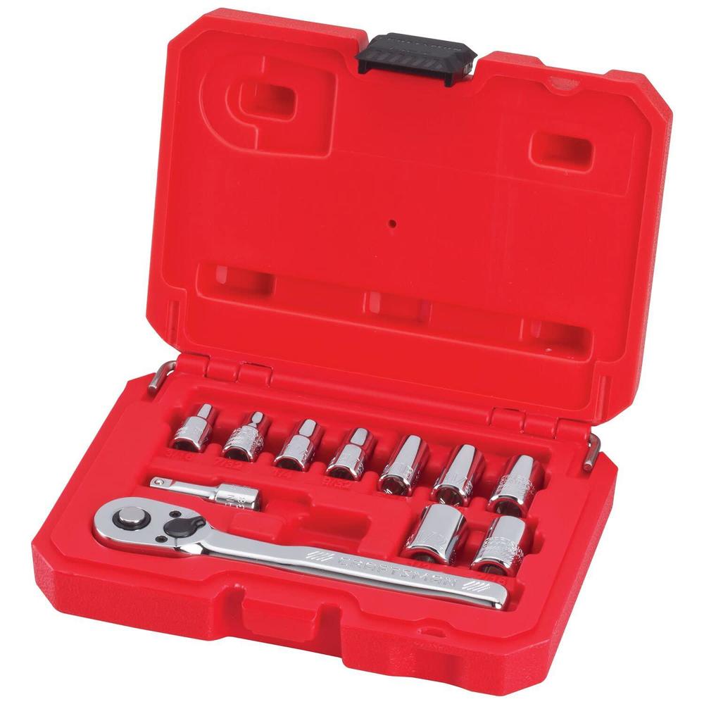 craftsman mechanics tool set, socket wrench set, sae, 1/4 inch drive (cmmt34860)