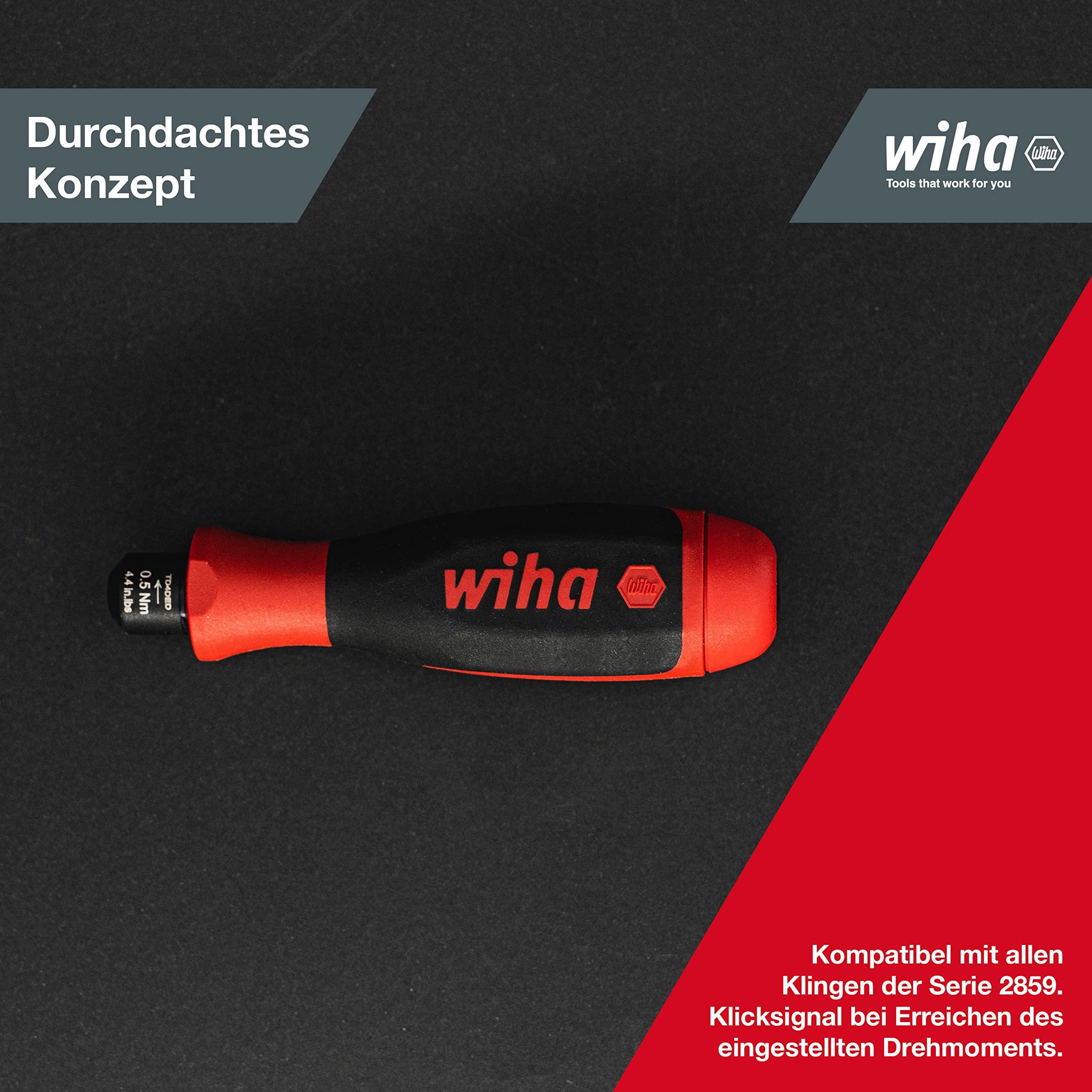 wiha 29201110 variant 2"easy torque" screwdriver, black/red, 1.1 n m