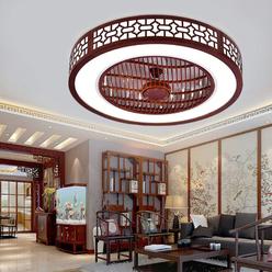 yiyibyus modern chinese style low profile ceiling fan with light and remote control 3 light color 3 wind speed led chandelier ceiling 