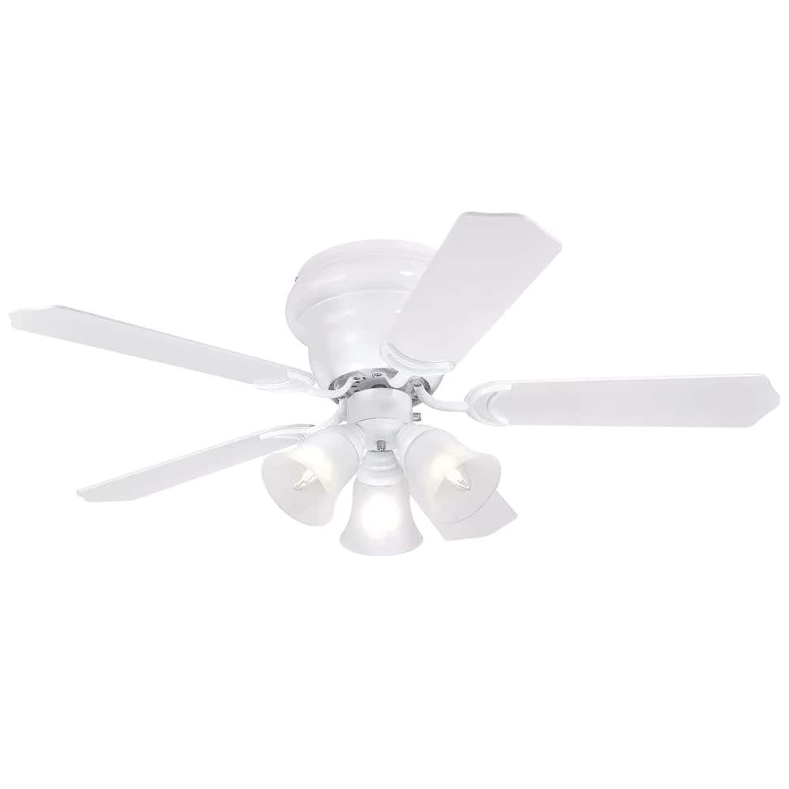 ciata lighting 42 inch contempra trio white finish indoor ceiling fan with dimmable led light fixture in frosted glass with r