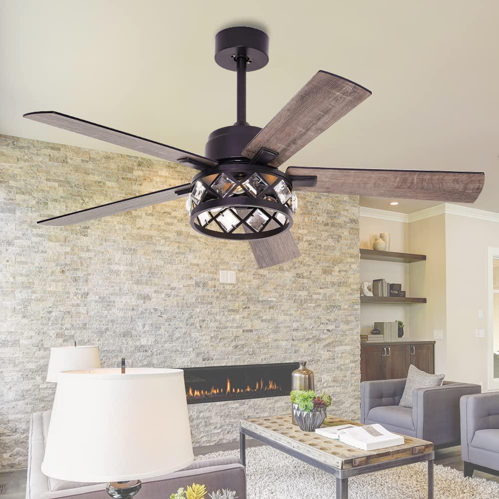 c coral fans ceiling fan with light and remote control 52 inch farmhouse ceiling fan light crystal fandelier fan for indoor use living roo