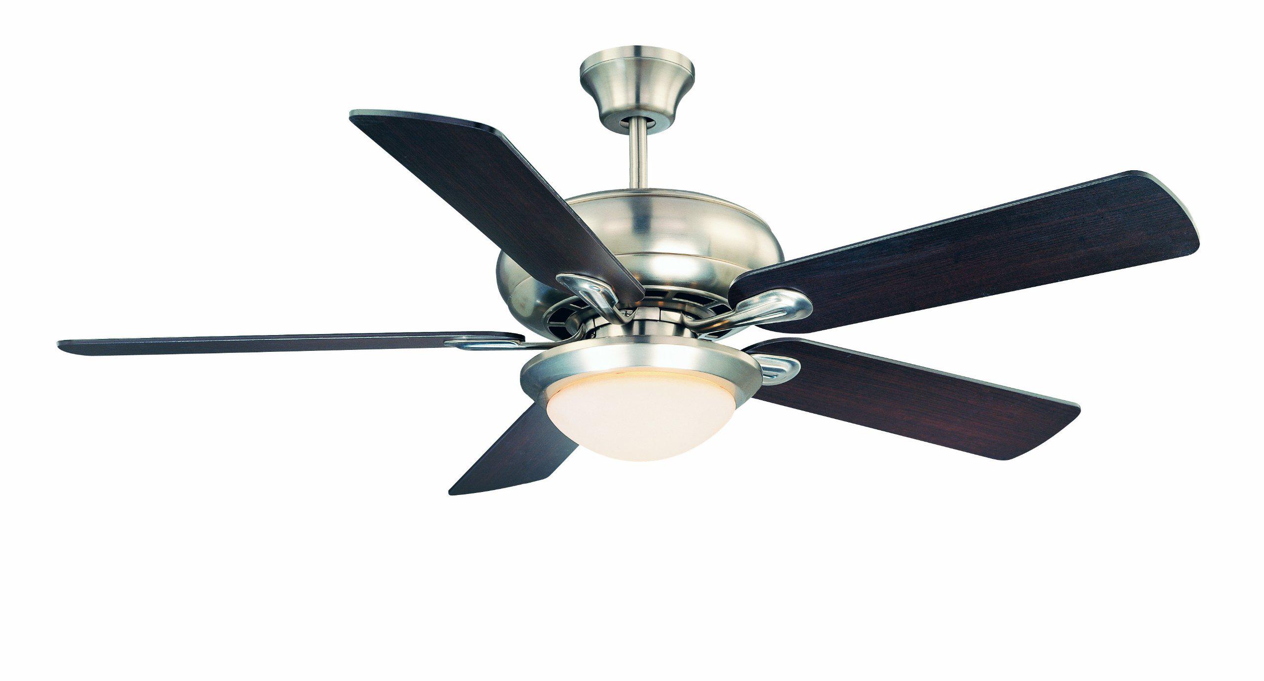 savoy house 52-cdc-5rv-sn downrod mount, 5 white blades ceiling fan with 60 watts light, satin nickel