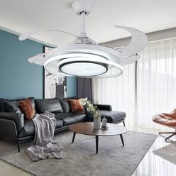 zhfeisy 42 inch modern ceiling fan with lights remote control ceiling fan with retractable blades silent motor for kitchen be