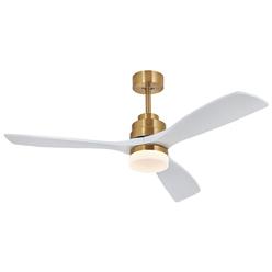 gdlt ceiling fan with lights and remote control, white gold modern ceiling light with fan reversible wood blades for bedroom, livi