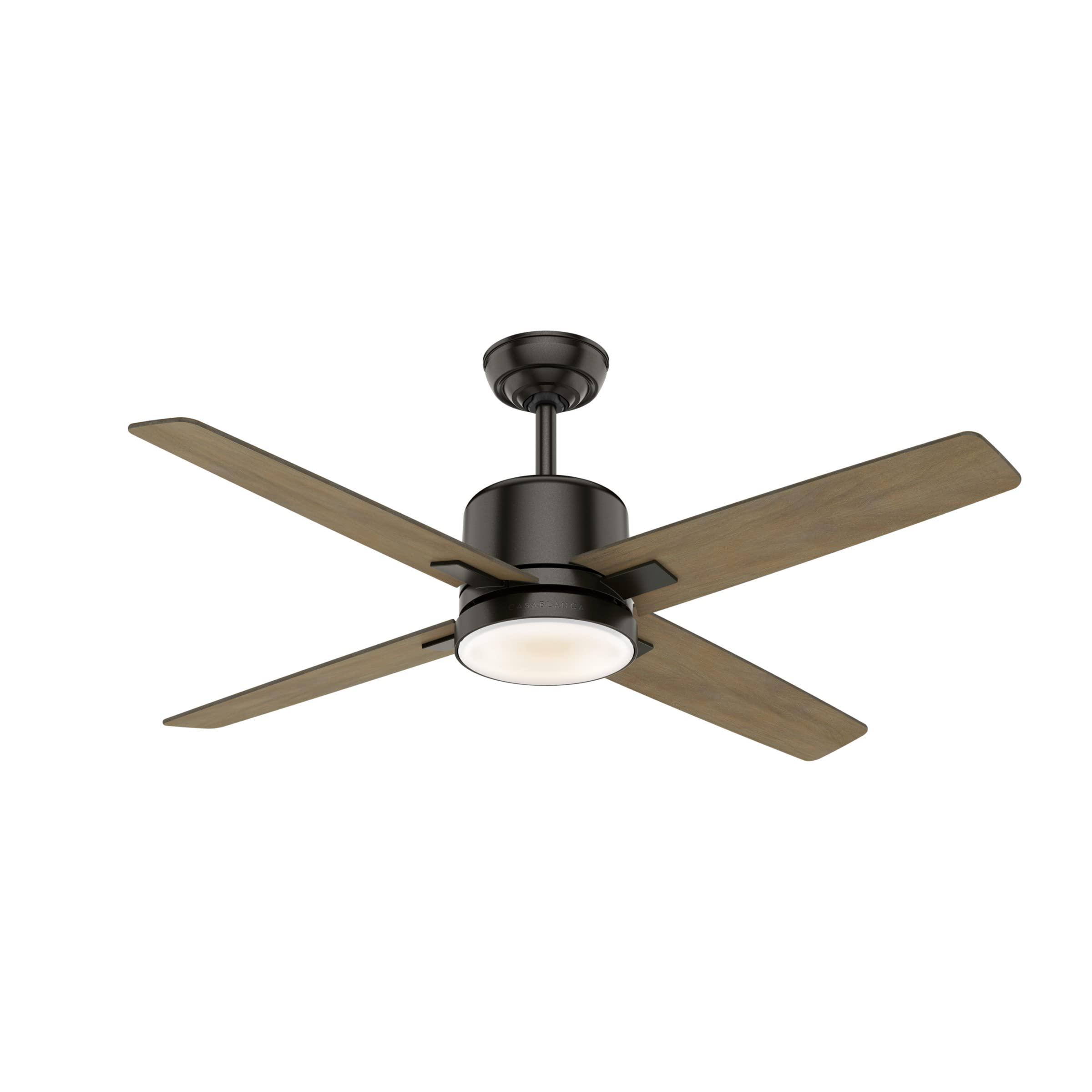 casablanca axial indoor ceiling fan with led light and wall control