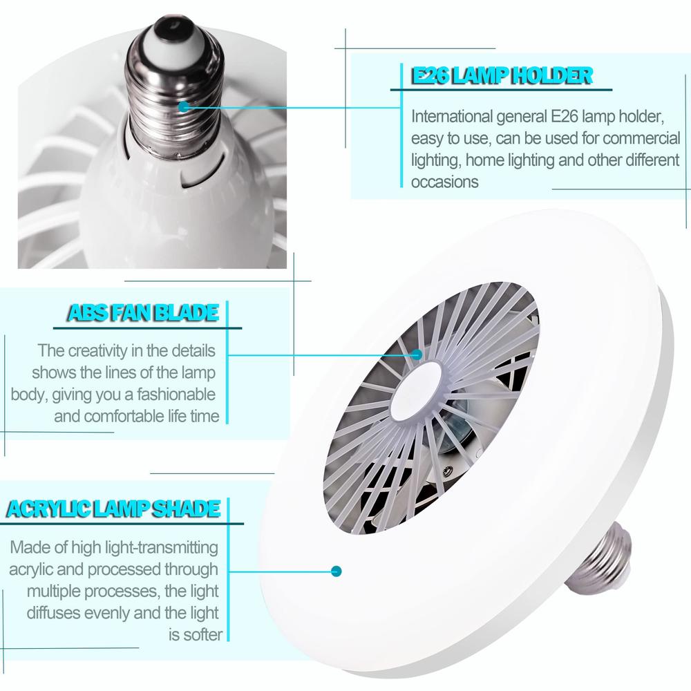 Hlidpu ceiling fan with lights, 11.8 inch small ceiling fan quiet motor, acrylic blades white ceiling fan, 12w led ceiling fan for k