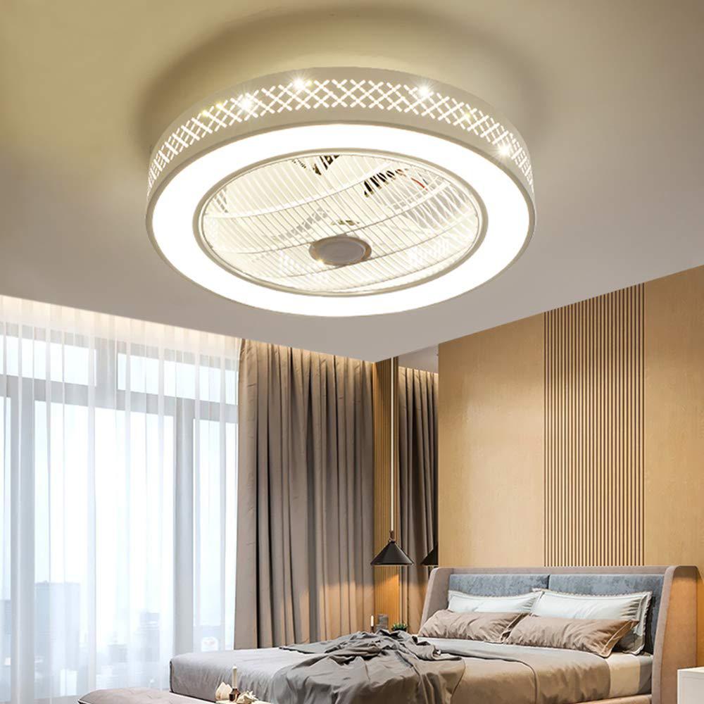 wupyi 22 ceiling fan with light and remote control,modern led semi flush mount light fandelier,creative hollow shade design,a