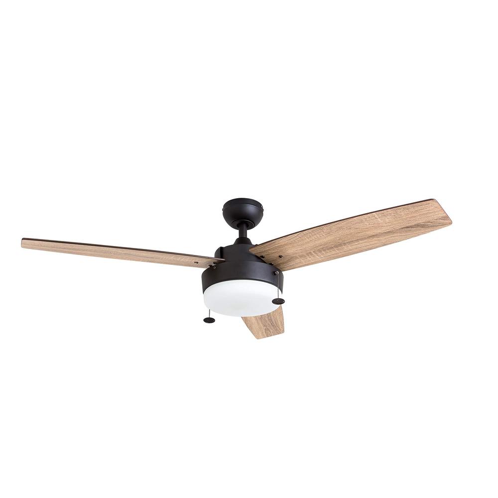 prominence home statham ceiling fan - 52-in dual mount indoor fan with pull chain - led ceiling fan with light - contemporary