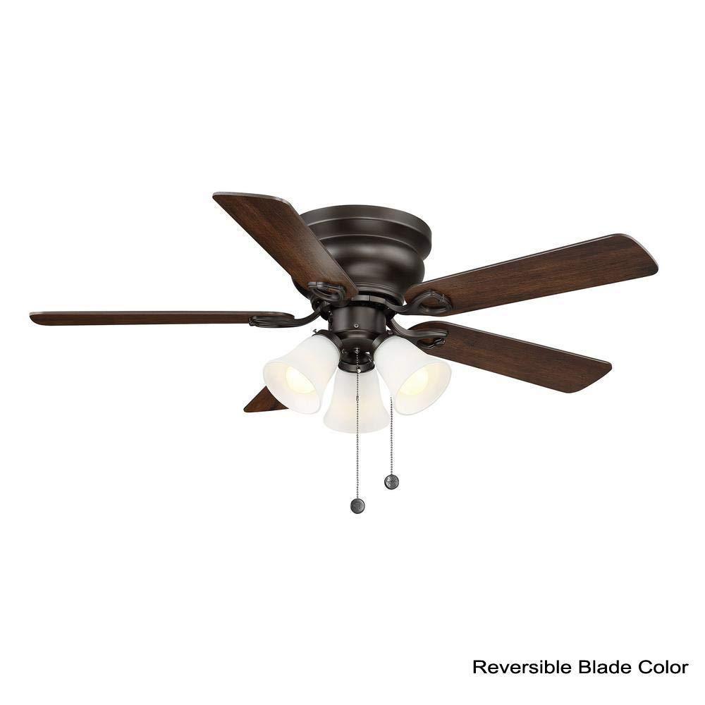Home Decorators clarkston ii 44 in. led indoor oiled rubbed bronze ceiling fan with light kit