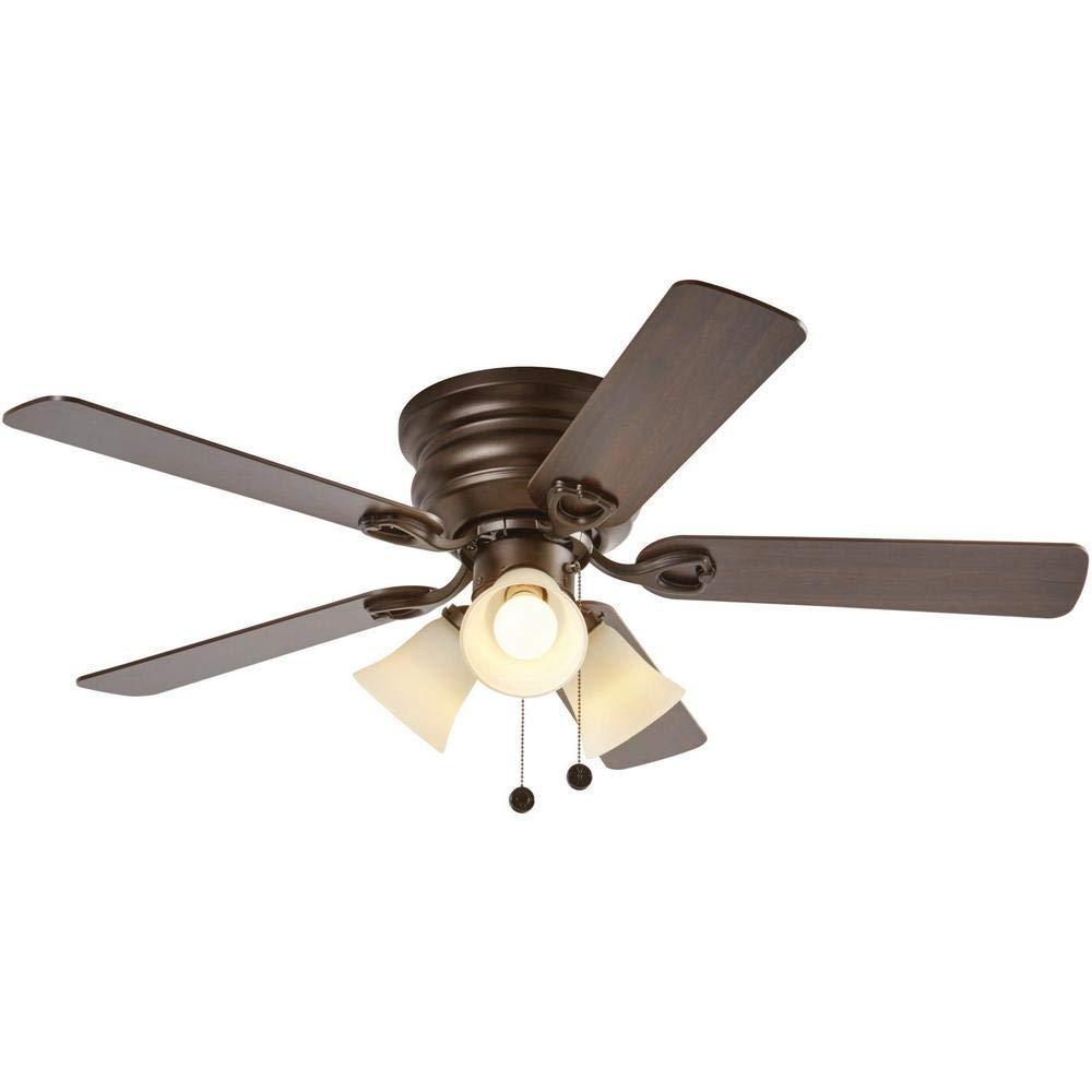 Home Decorators clarkston ii 44 in. led indoor oiled rubbed bronze ceiling fan with light kit