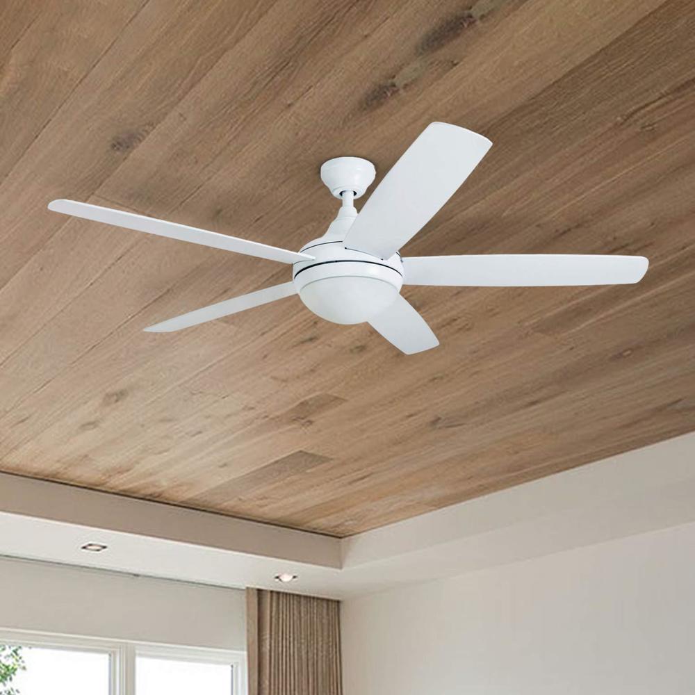 prominence home 80094-01 ashby ceiling fan with remote control and dimmable integrated led light frosted fixture, 52" contemp