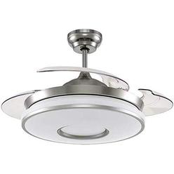 tfcfl ceiling fan retractable ceiling fan with lights ceiling fan silver led dimmable chandelier fan with remote for bedroom 
