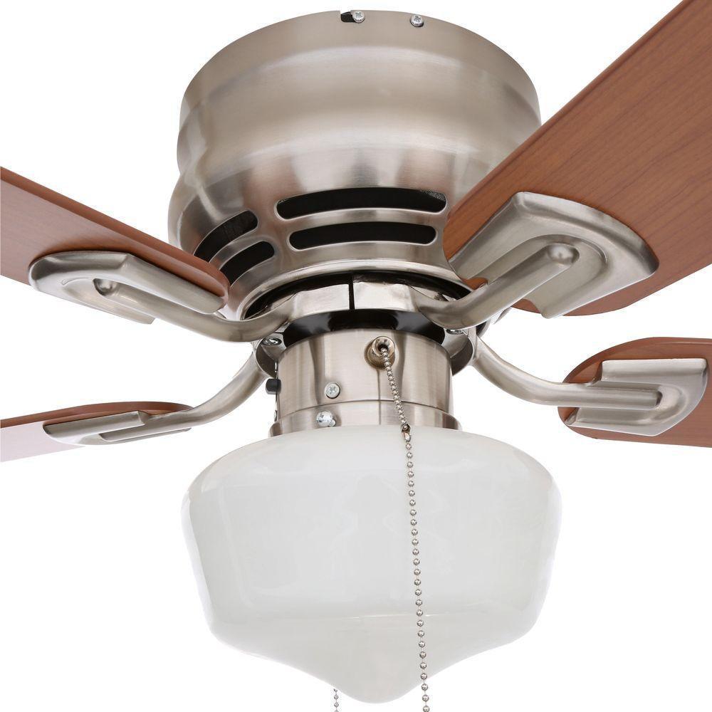 hampton bay ue42v-ni-shb middleton brushed nickel ceiling fan w/light kit - 42"