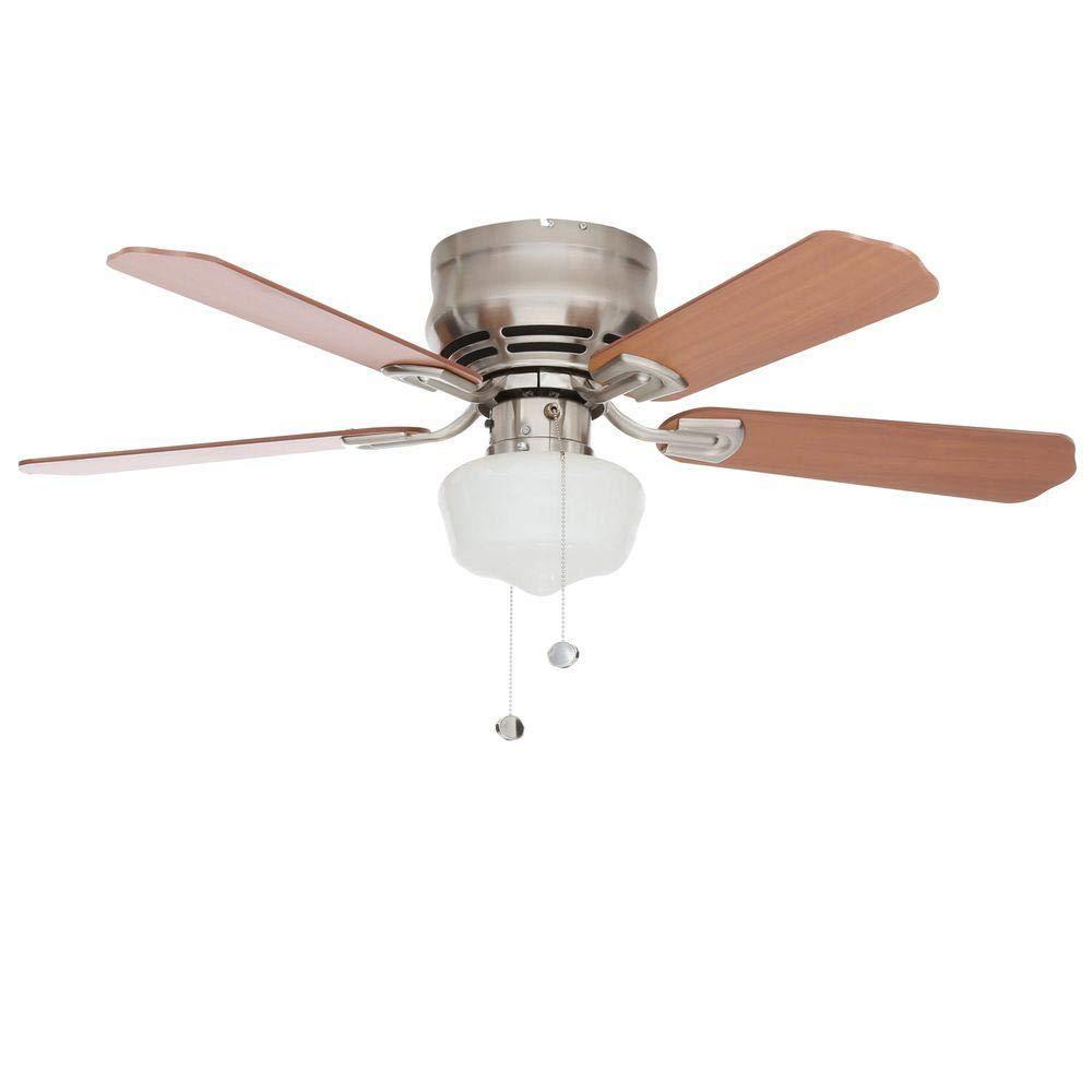 hampton bay ue42v-ni-shb middleton brushed nickel ceiling fan w/light kit - 42"