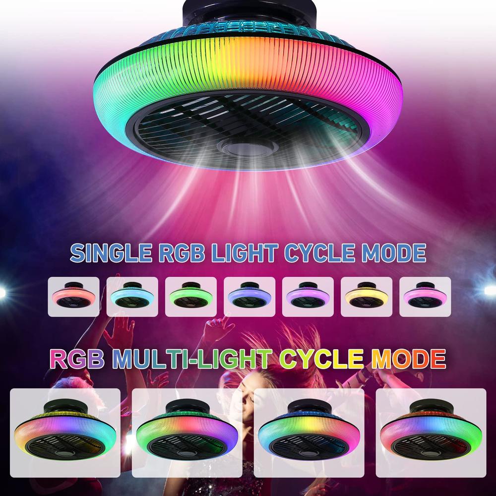 cocostar rgb ceiling fan with lights remote control, kids ceiling fan ...