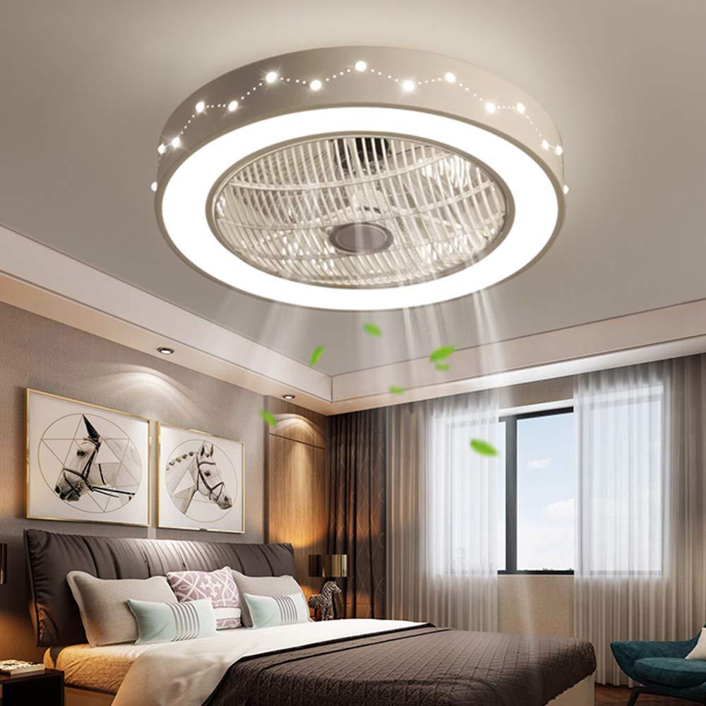 TFCFL 22'' bladeless ceiling fan, low profile ceiling fan, chandelier ceiling fan remote led 3 color lighting led flower lamp dimma