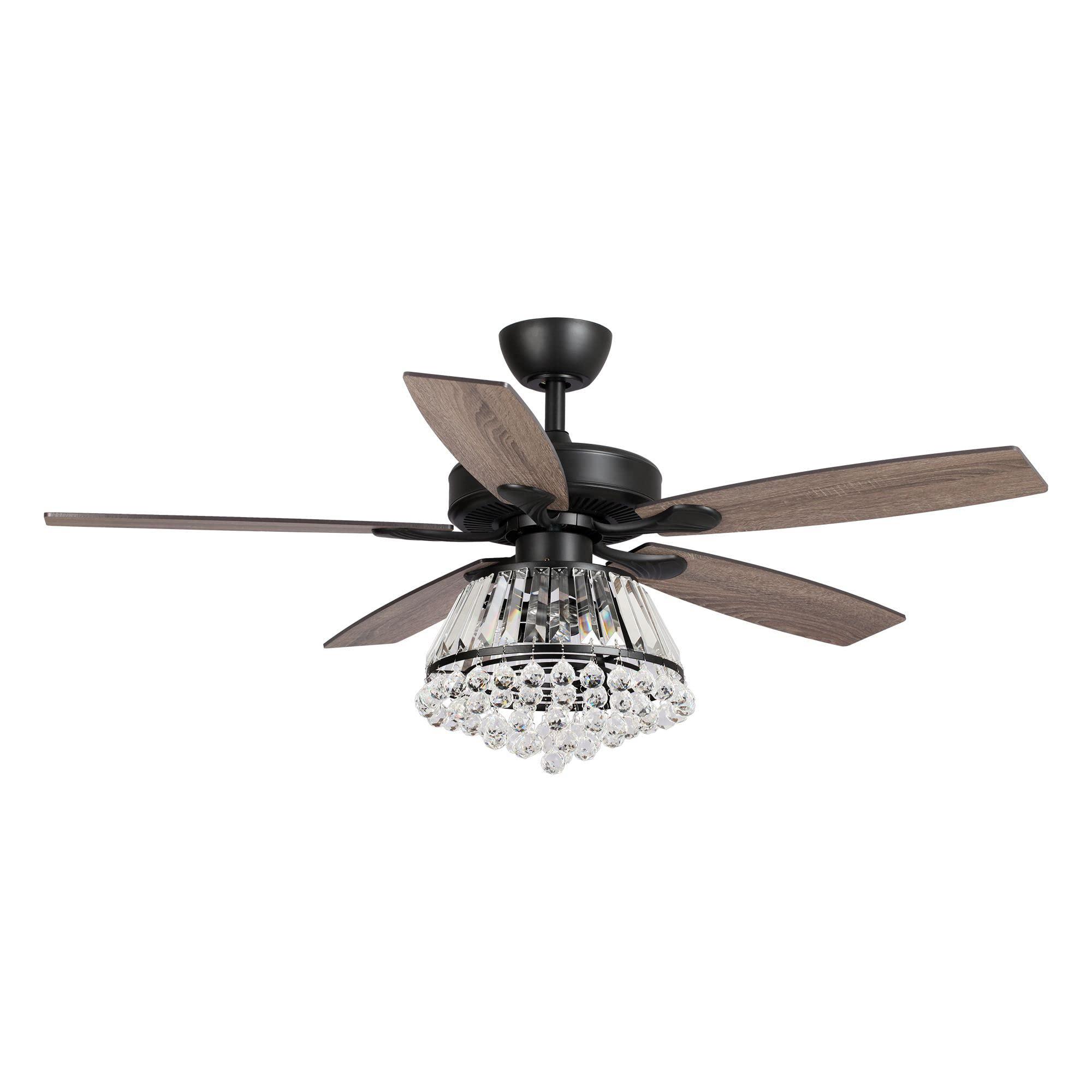 parrot uncle ceiling fans with lights and remote control black ceiling fan with light for bedroom modern crystal chandelier c