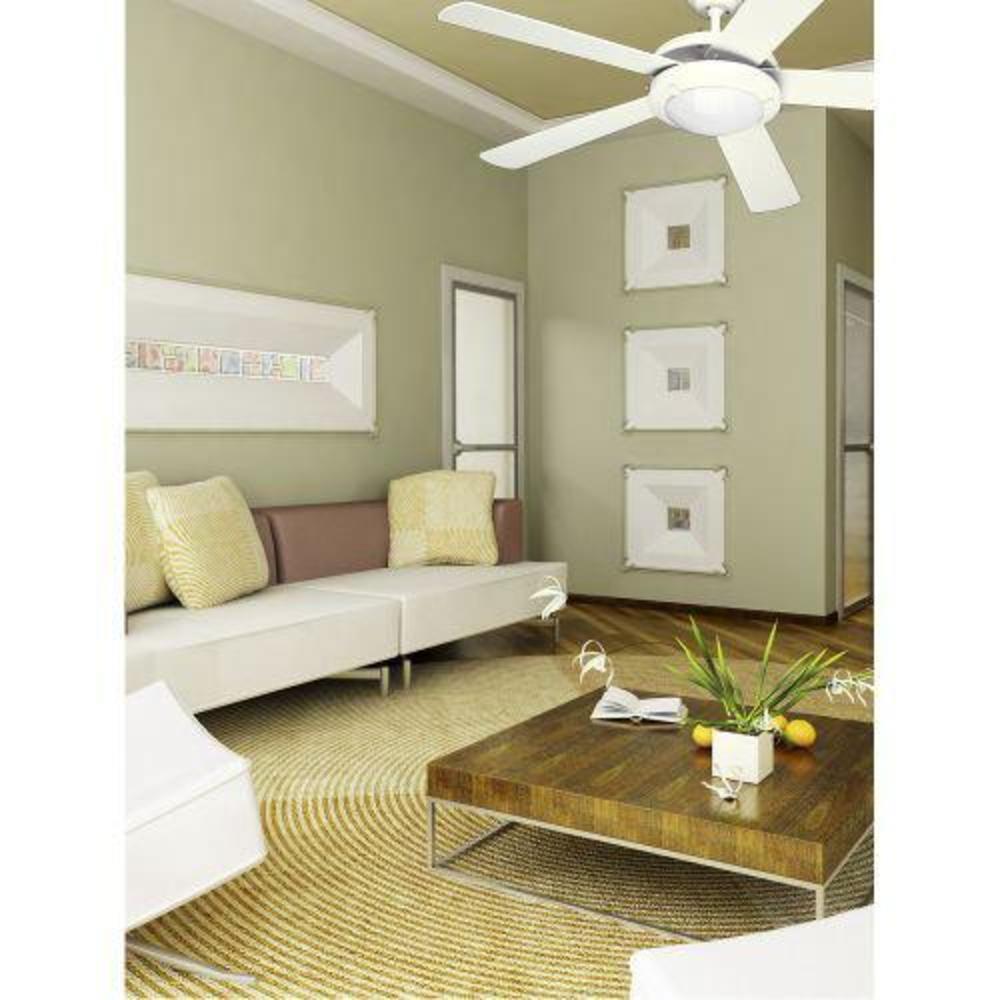 westinghouse lighting 7801765 downrod mount, 5 white blades ceiling fan with 61 watts light, white