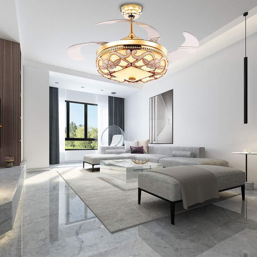 us deliver modern ceiling fan bedroom retractable fandelier ceiling fan light 42 inch gold chandelier fan indoor,led three co