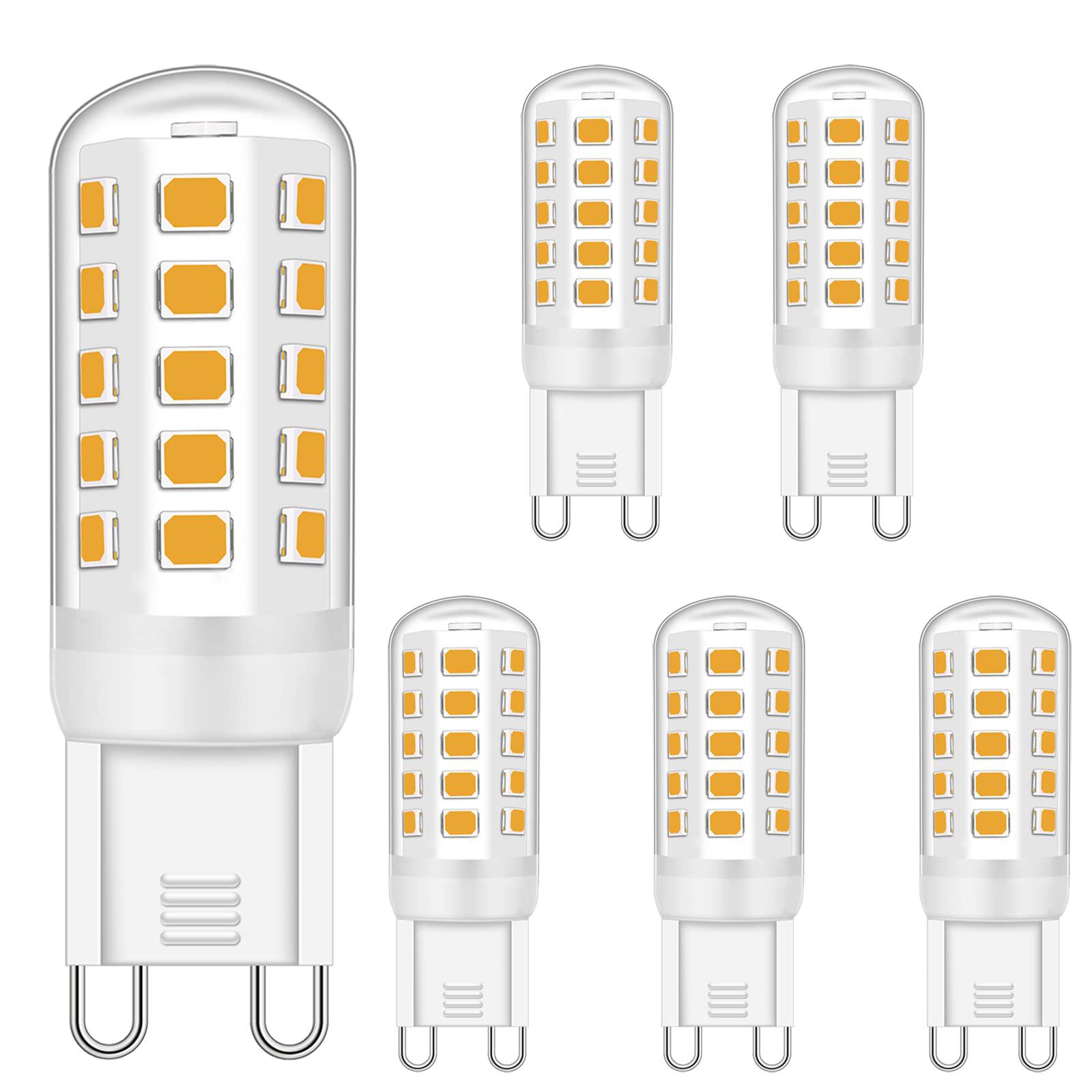 CloudMi cloudmi g9 led bulb dimmable 4w equivalent to 28w 30w 40w halogen bulbs, t4 g9 bin pin base warm white 2700k, g9 led bu