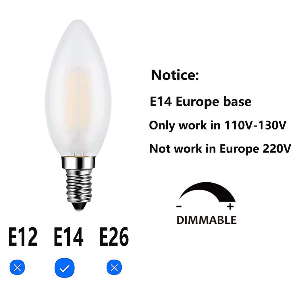 Voorzien Madeliefje cruise beonllay e14 led candelabra bulb 40w equivalent 4w dimmable led candle  light bulbs, 3000k soft white