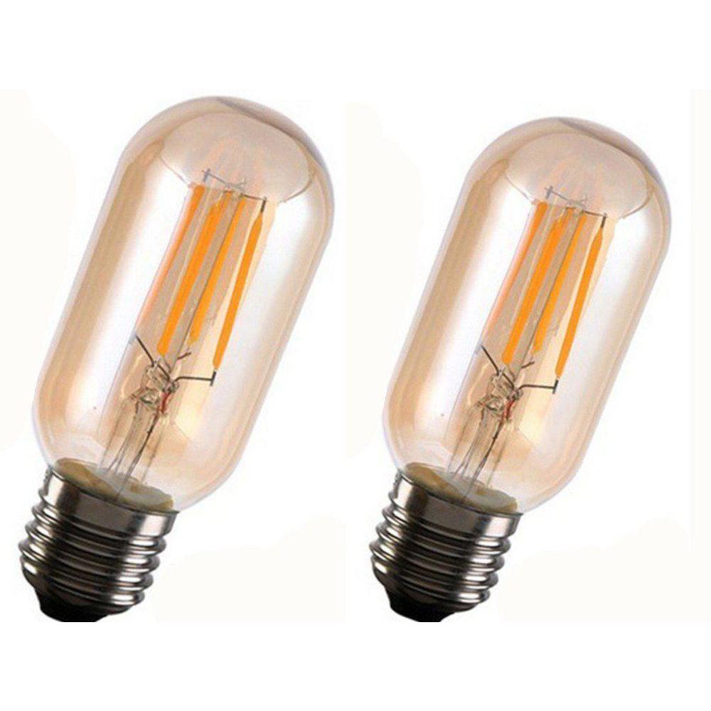 K JINGKELAI t45 vintage edison led bulbs led t45 filament bulb t14/t45 led tubular light bulb dimmable 4w (40w equivalent) 2300k warm whi