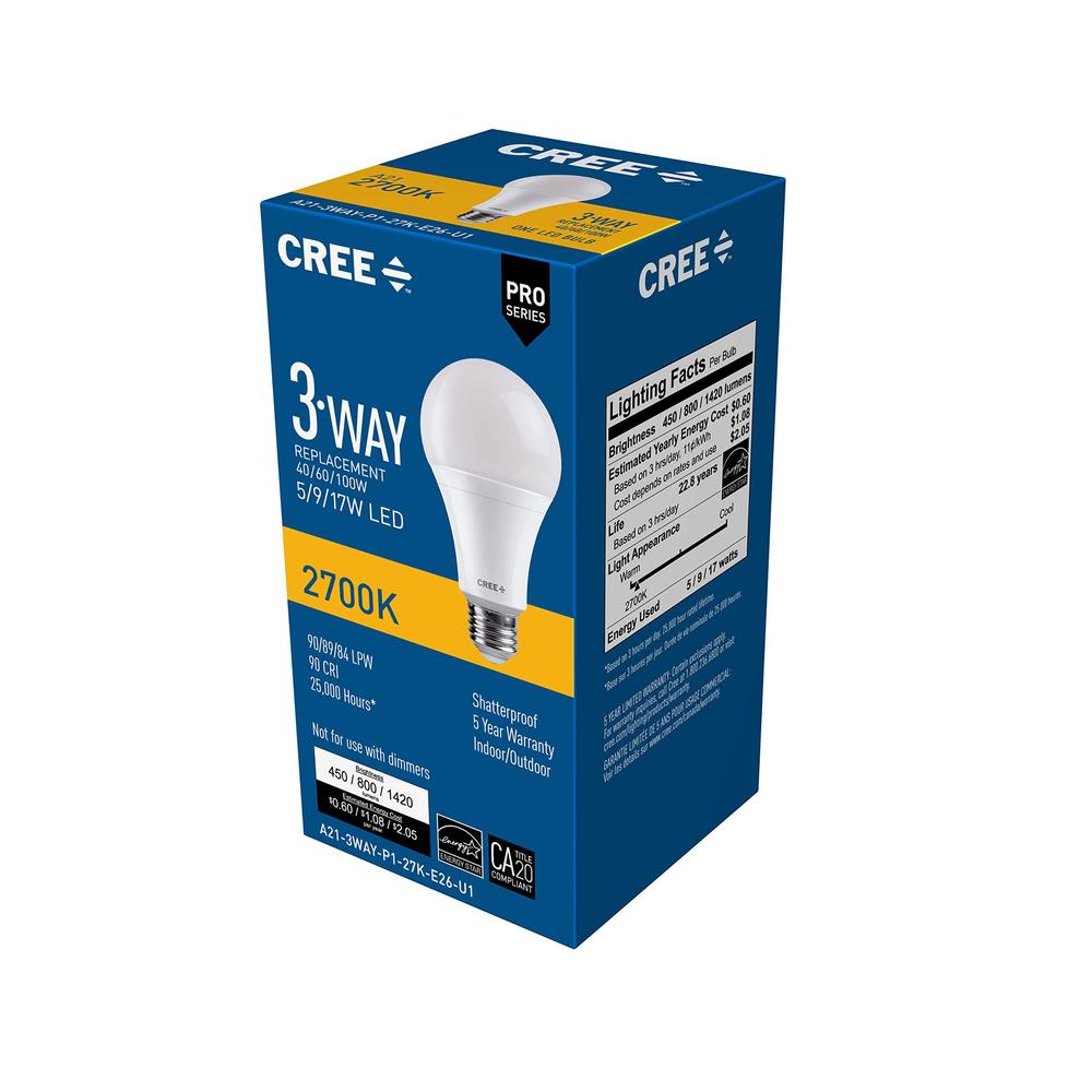 cree lighting a213wayp127ke26u1 pro series a21 3way 40/60/100